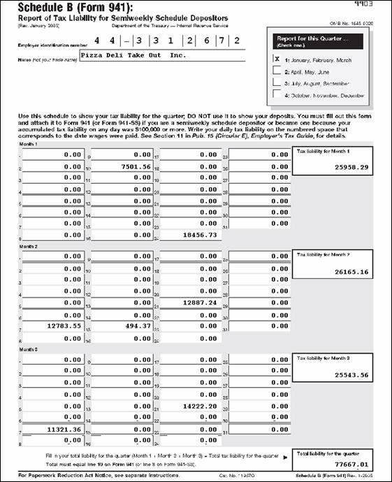 Form 941 Schedule B 2024 - Amity Beverie